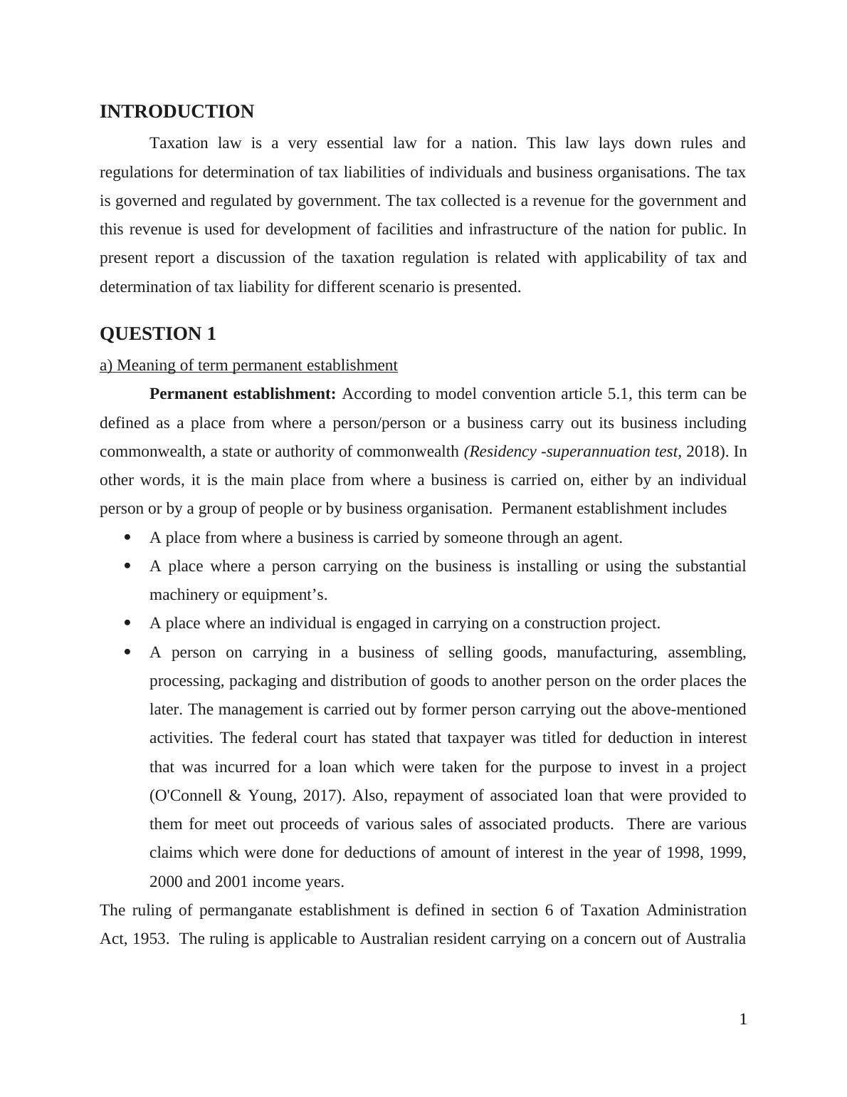 Case Study On Taxation Law - Assignment