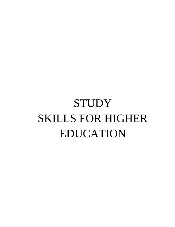 Study Skills for Higher Education Contents_1