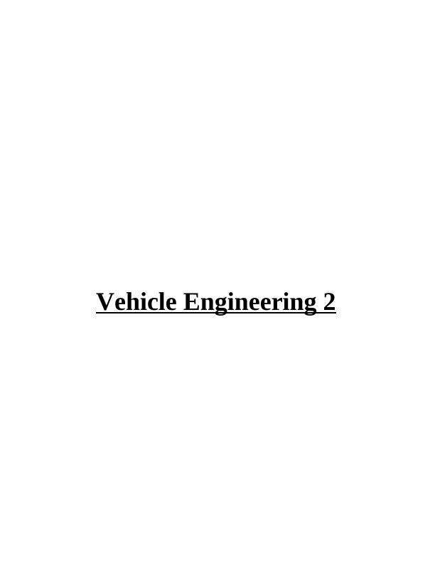 (PDF) Vehicle Engineering Assignment_1