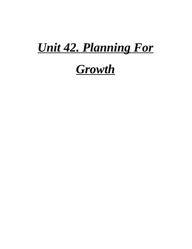 planning for growth assignment