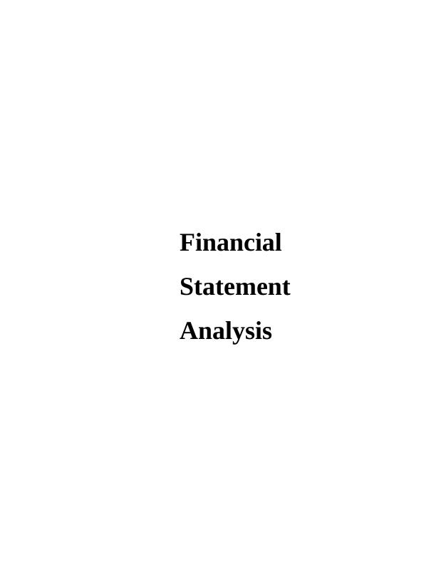 Analysis of Financial Statement Essay_1