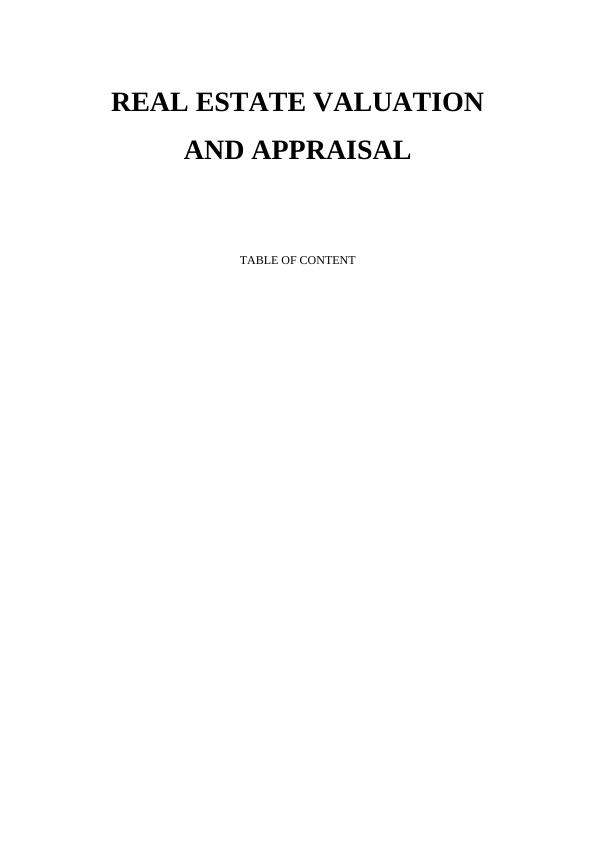 PRMD 40046 The Real Estate Assignment: Valuation and Appraisal_1