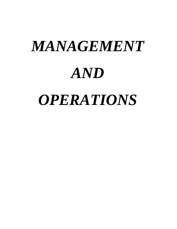 Operation Management and Operations_1