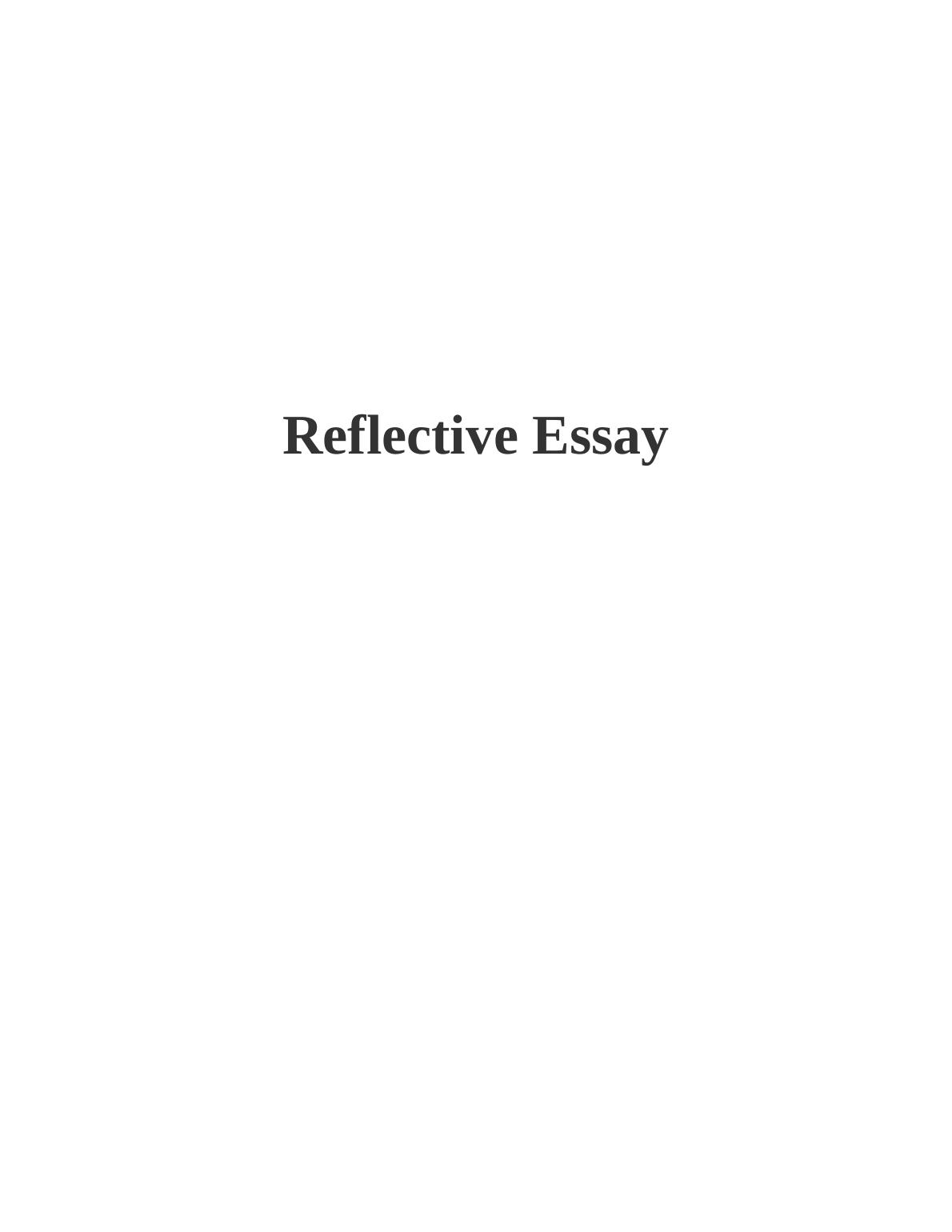 reflective essay on english module