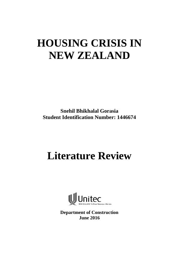 Housing Crisis in New Zealand_1