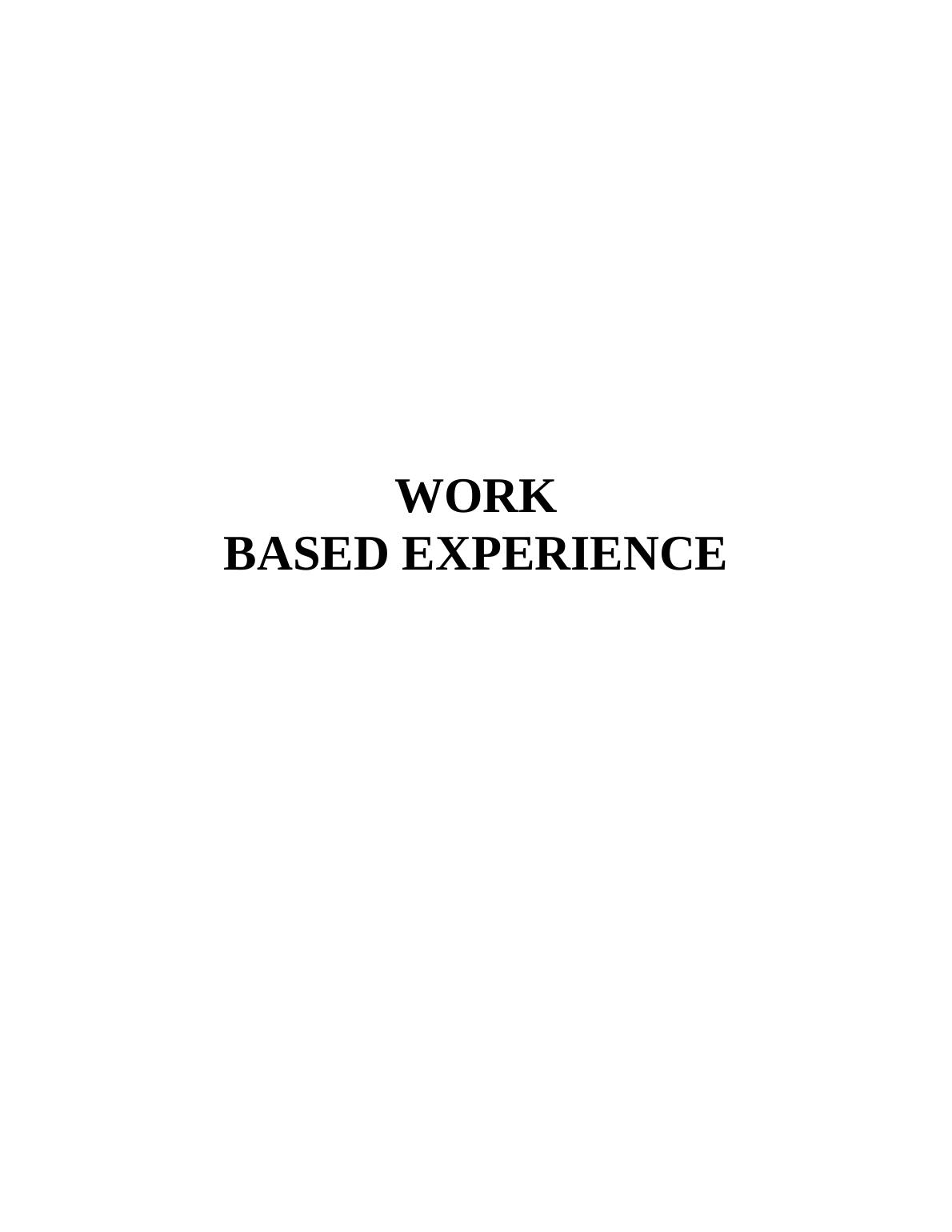 Aspect of Work Based Learning - Report_1