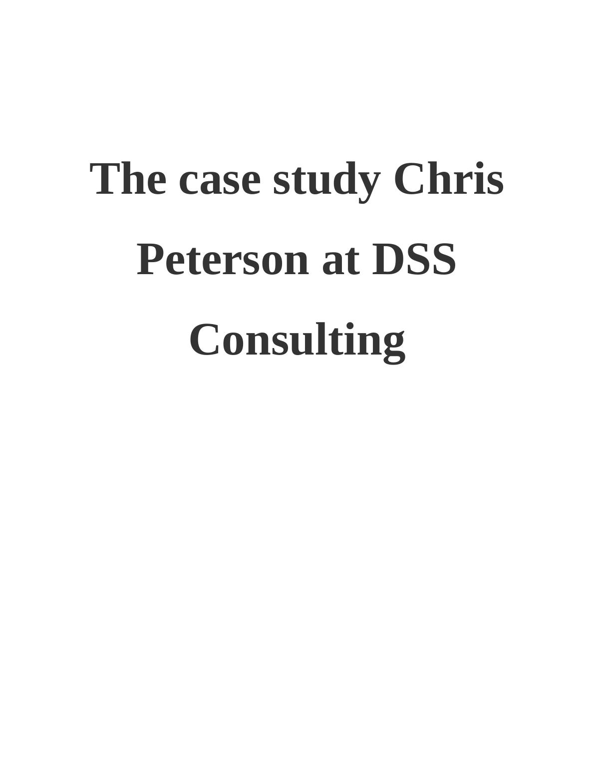 dss consulting case study