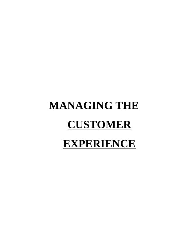 Managing the Customer Experience Introduction Introduction 1 MAIN BODY1 P5_1