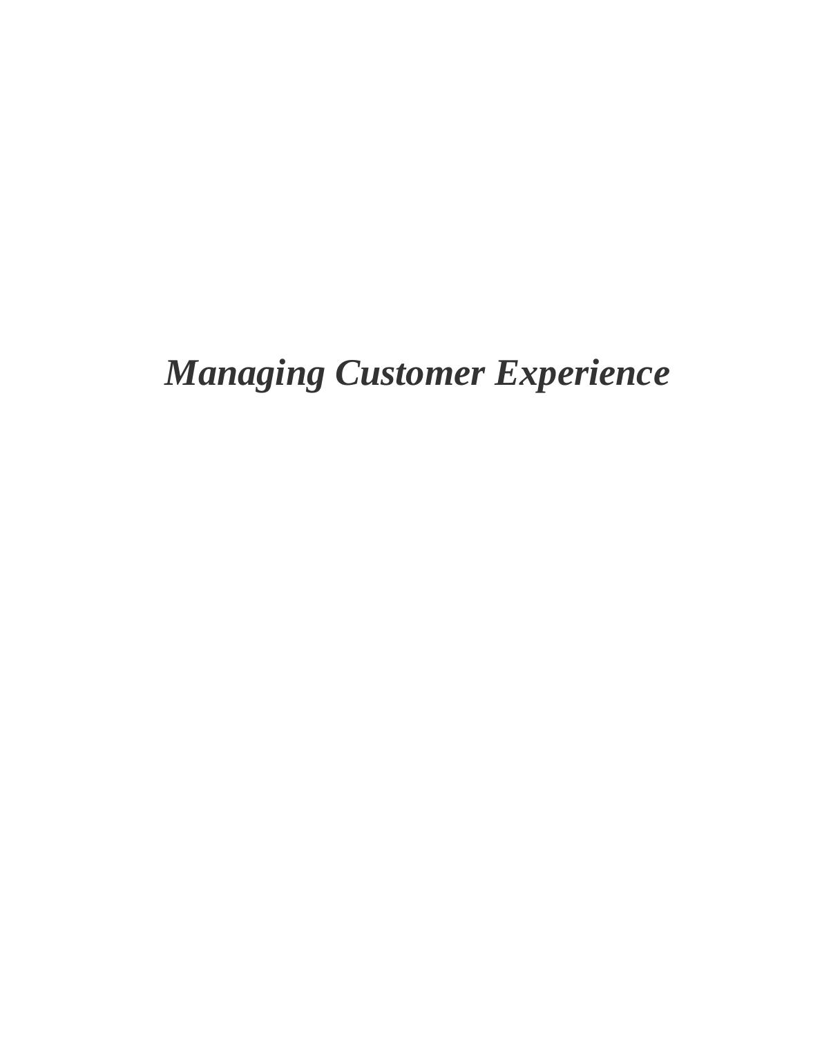Managing Customer Experience Assignment | Hilton Hotel_1