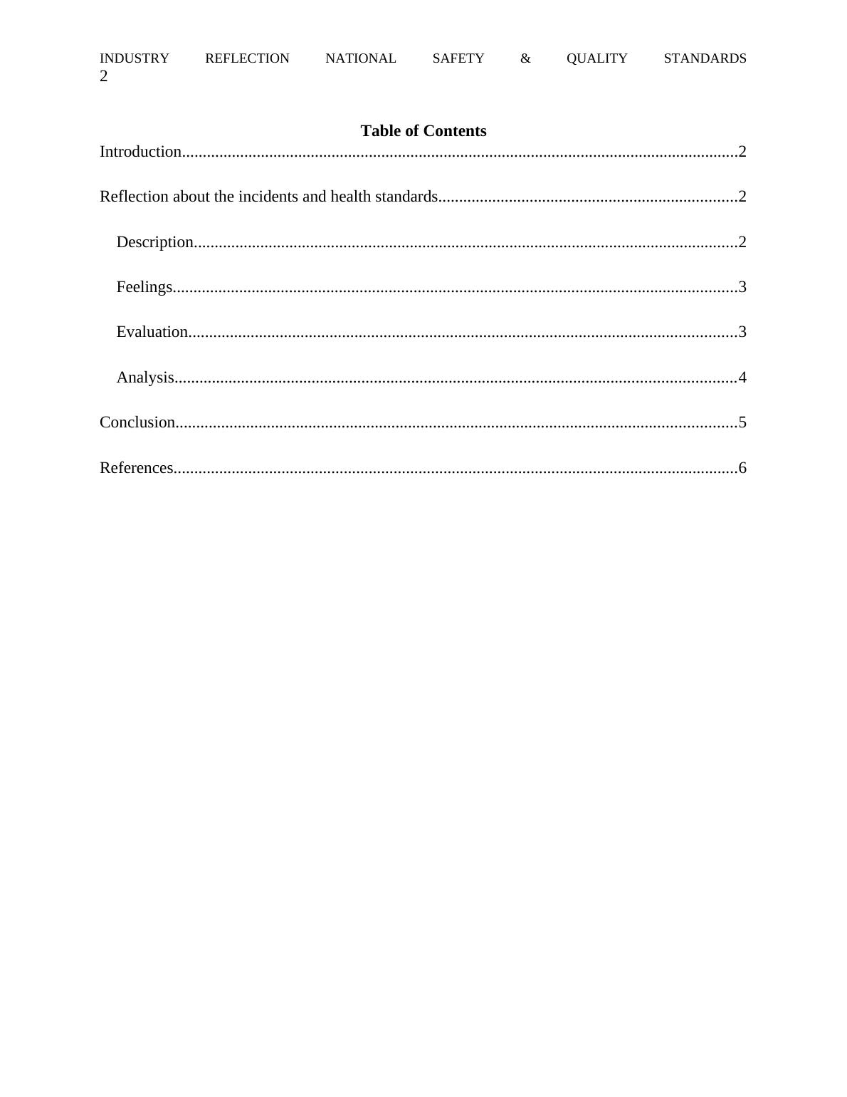 Industry Reflection National Safety Quality Standards Analysis 2022