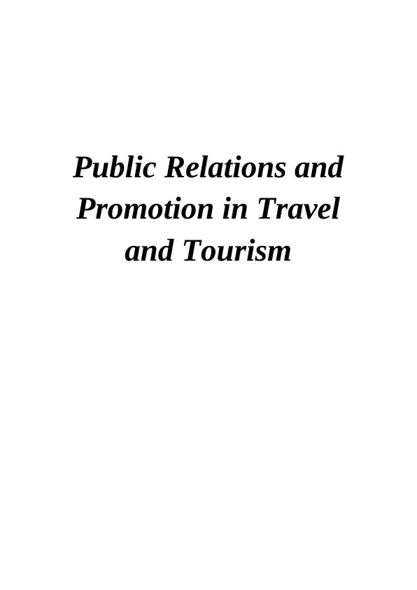 Public Relations and Promotion in Travel and Tourism_1