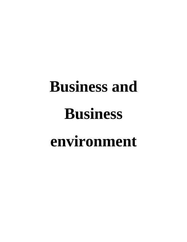 Business and Business Environment Assignment - John Lewis Partnership_1