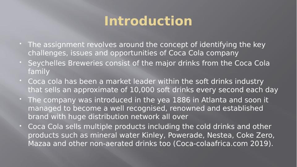 Key Challenges, Issues, and Opportunities of Coca Cola Company_2