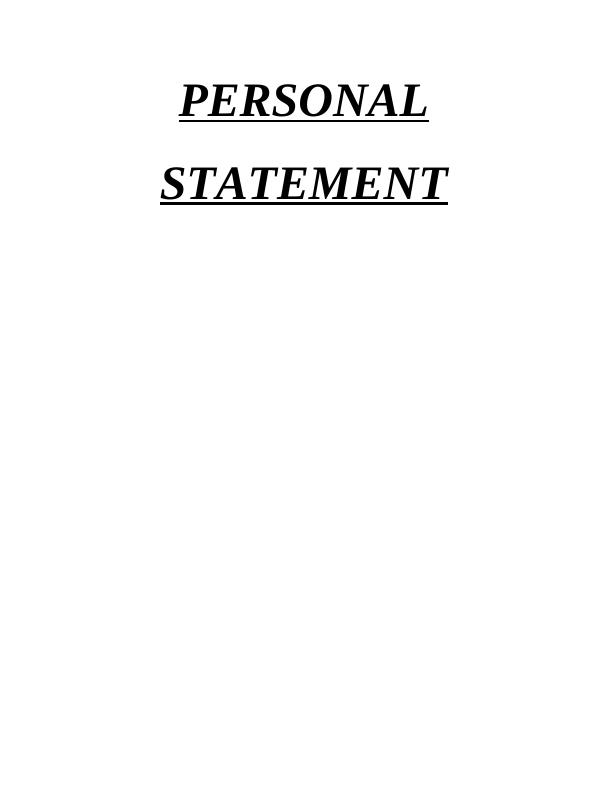 (Solution) Personal Statement Assignment_1