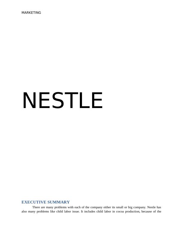 Nestle Marketing Analysis 2022_1