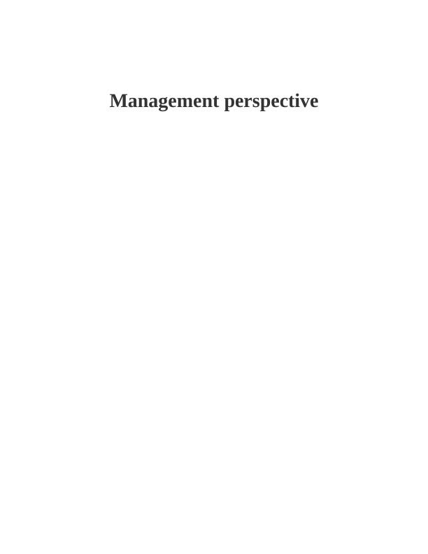 Executive Summary: Management Perspective Executive Summary_1