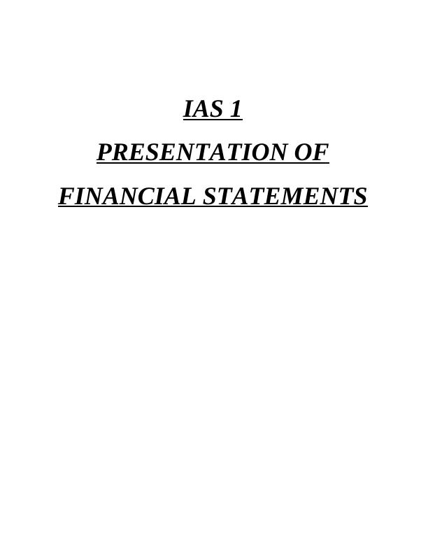 International Accounting Standard | Assignment_1