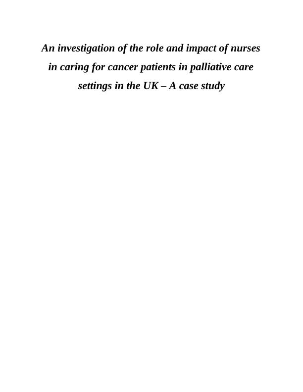 The Nurse's role in Palliative Care_1
