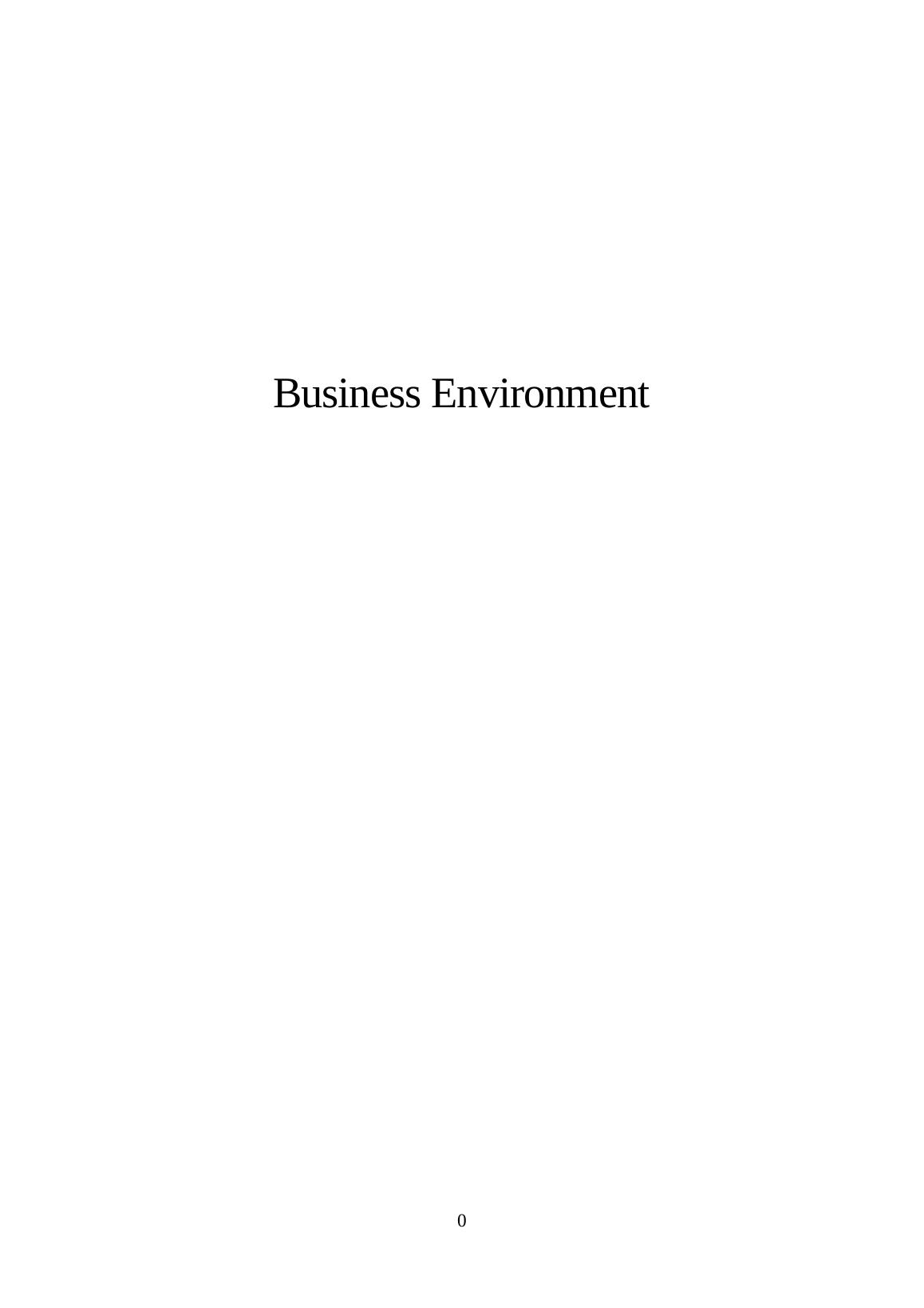 Business Environment | Case Study Report-1