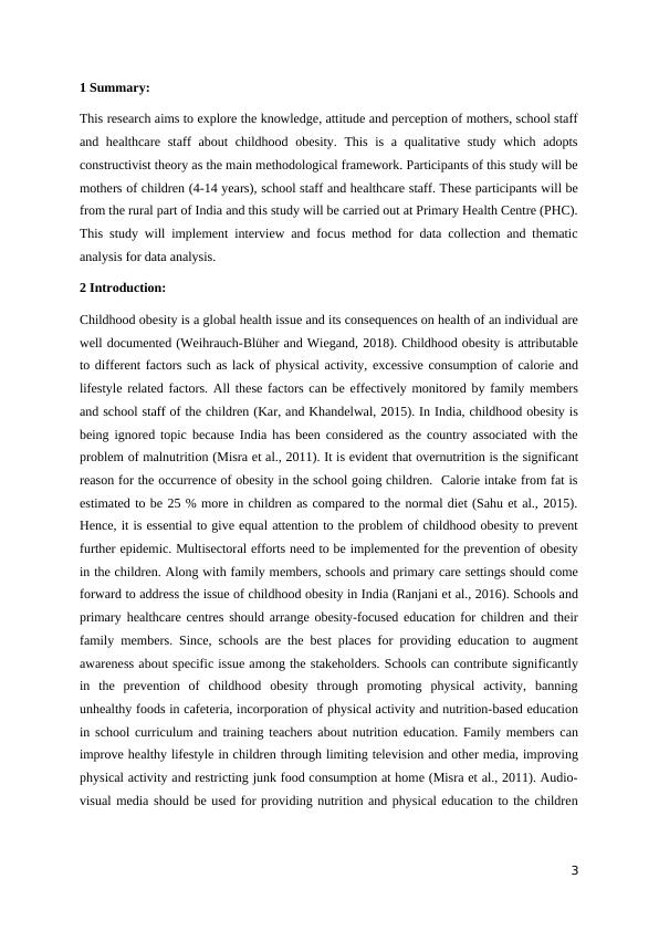 Exploring Knowledge and Perception of Mothers, School Staff and Healthcare Staff to Address Childhood Obesity in India: A Qualitative Study_3