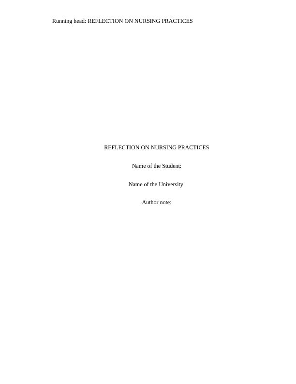 (PDF) Reflection in and on nursing practices_1