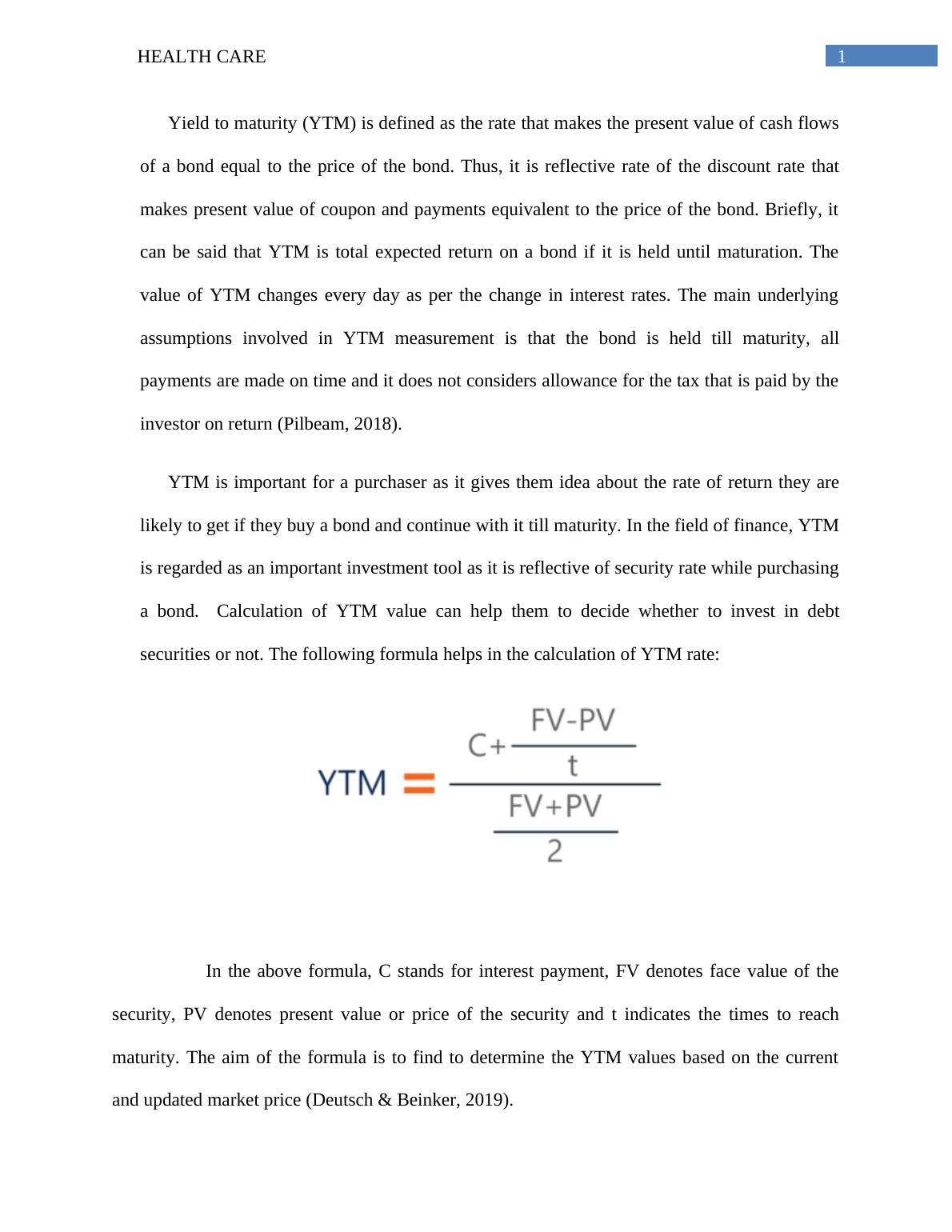 Concept of Yield to Maturity (YTM) | Report_2