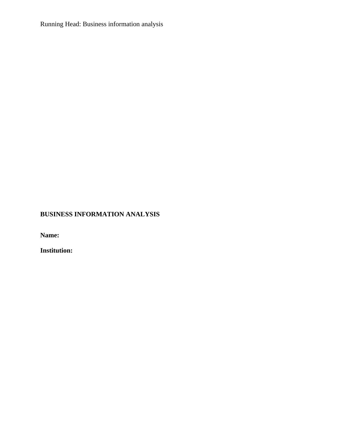 Business Information Analysis - Assignment_1