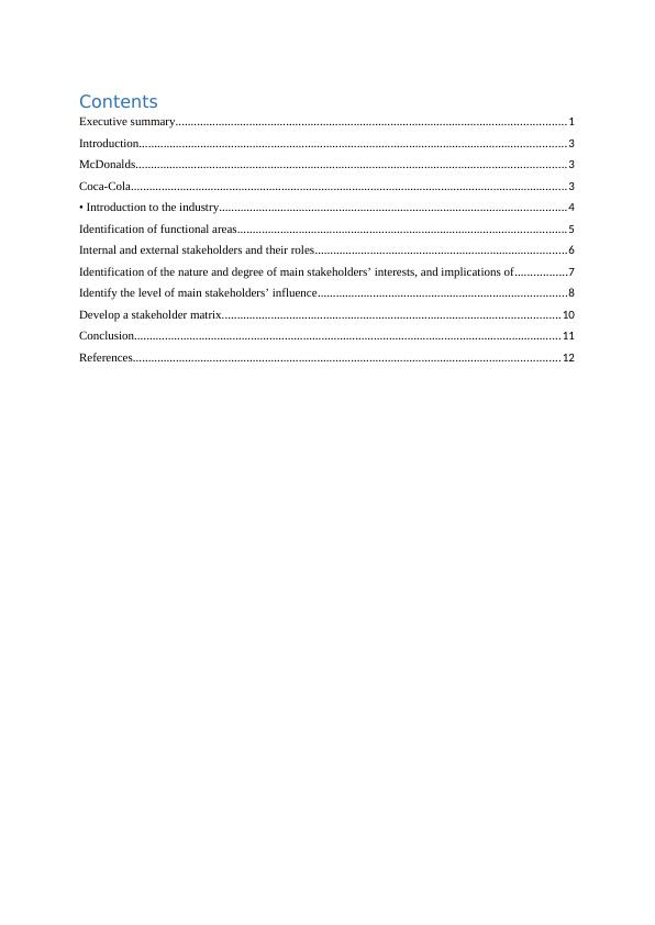 Stakeholder Analysis for McDonald's and Coca-Cola