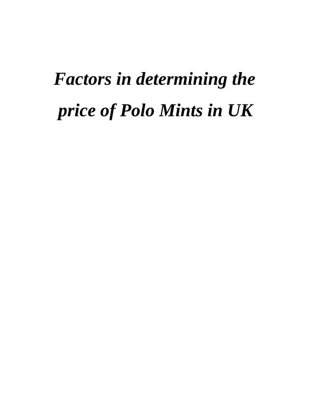 Assignment on Price Determination - Polo Mint UK_1
