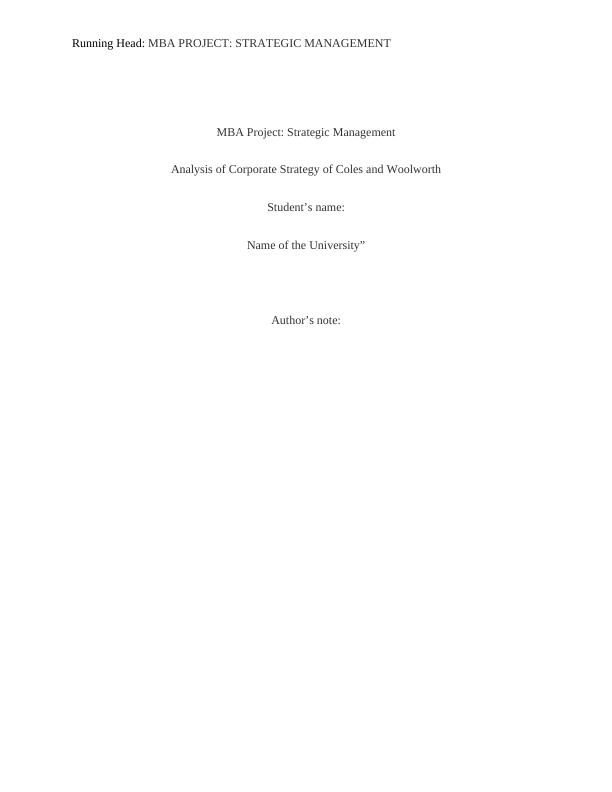 Corporate Strategic Management Assignment_1