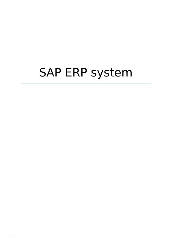 SAP ERP System Contents Introduction_1
