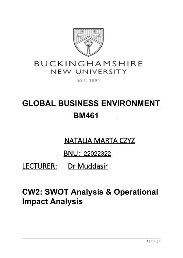 SWOT Analysis & Operational Impact Analysis_1