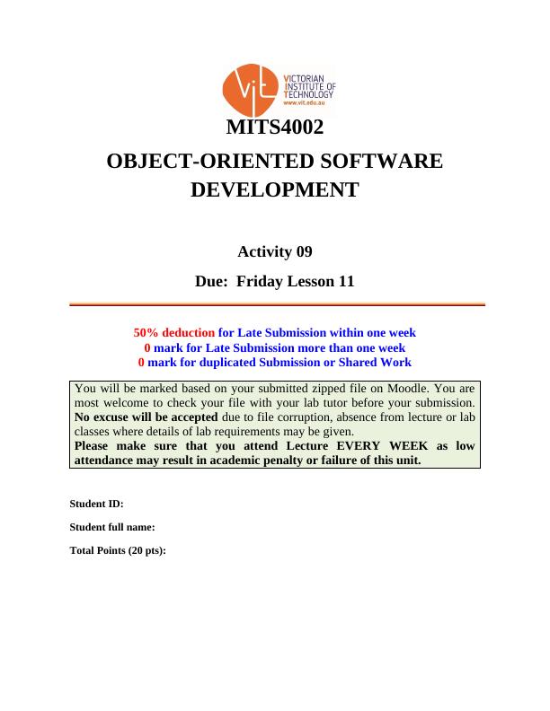 Object-oriented Software Development_1