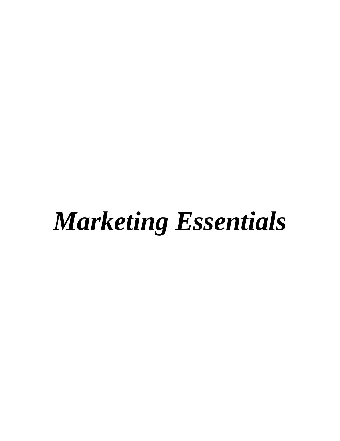 Project Report on Marketing Essentials of McDonald_1