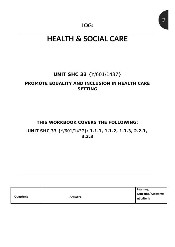 health and social care unit 8 assignment 1