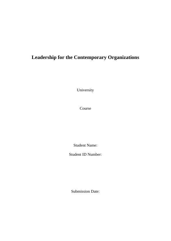 Leadership for the Contemporary Organizations._1