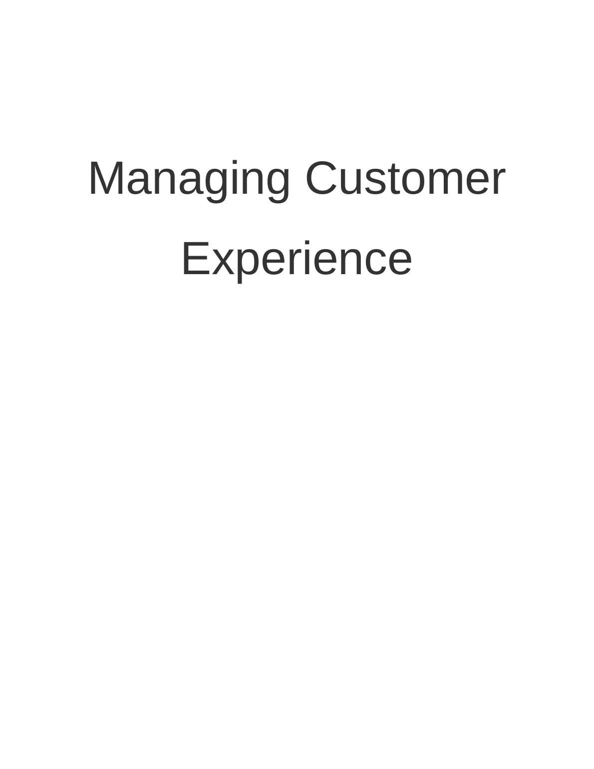 (Doc) Customer Experience Management_1