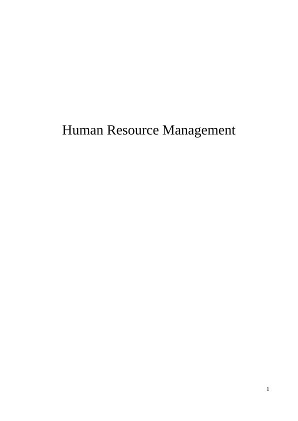 Human Resource Management (HRM) in Aldi : Report_1