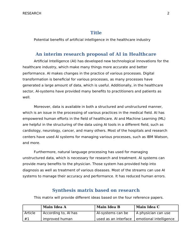 An Interim Research Proposal of AI in Healthcare_3