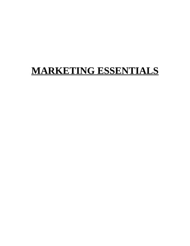 marketing essentials assignment