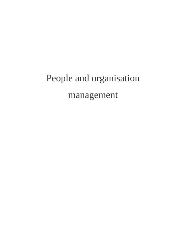 People and Organisation Management Assignment_1