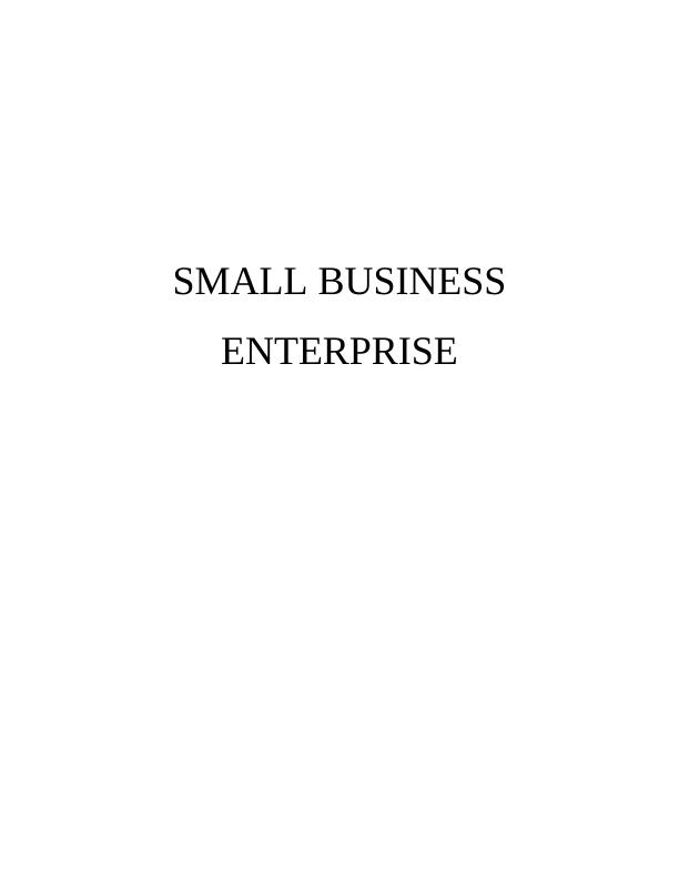 A SMALL BUSINESS ENTREPRISE TABLE OF CONTENTS_1