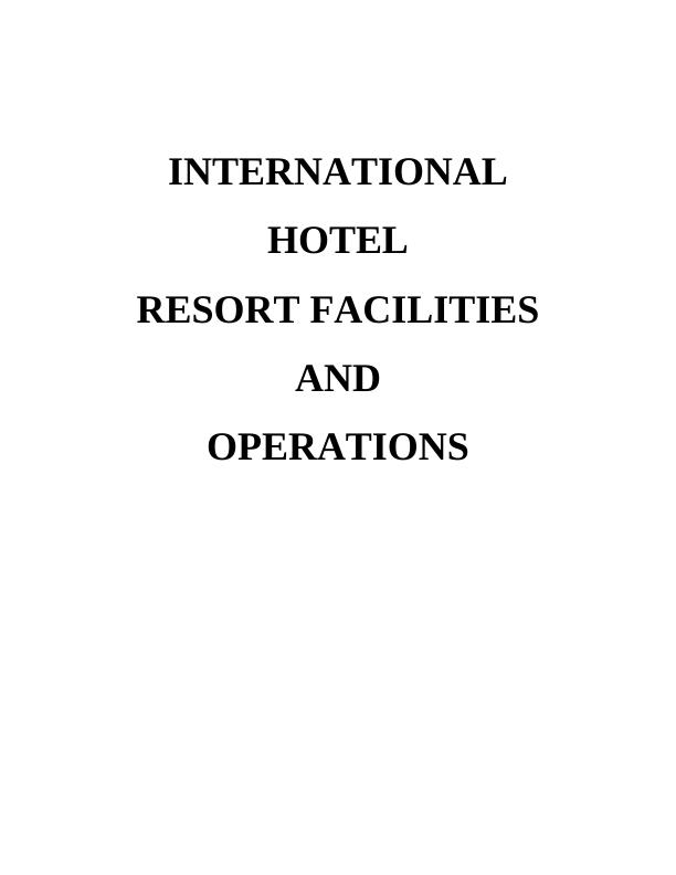 Resort Management: Assignment_1