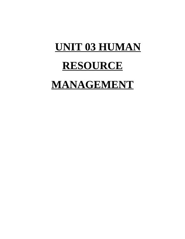 Unit 03 Human Resource Management_1