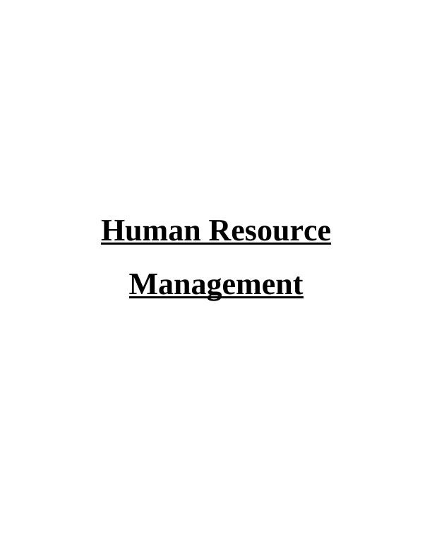 Application of Human Resource Management to a Business_1