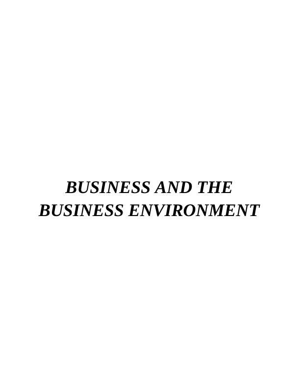 Business Environment of Iceland Food Ltd : Report_1