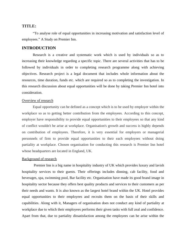 RESEARCH PROJECT TITLE:1 INTRODUCTION 1 Overview of research_3