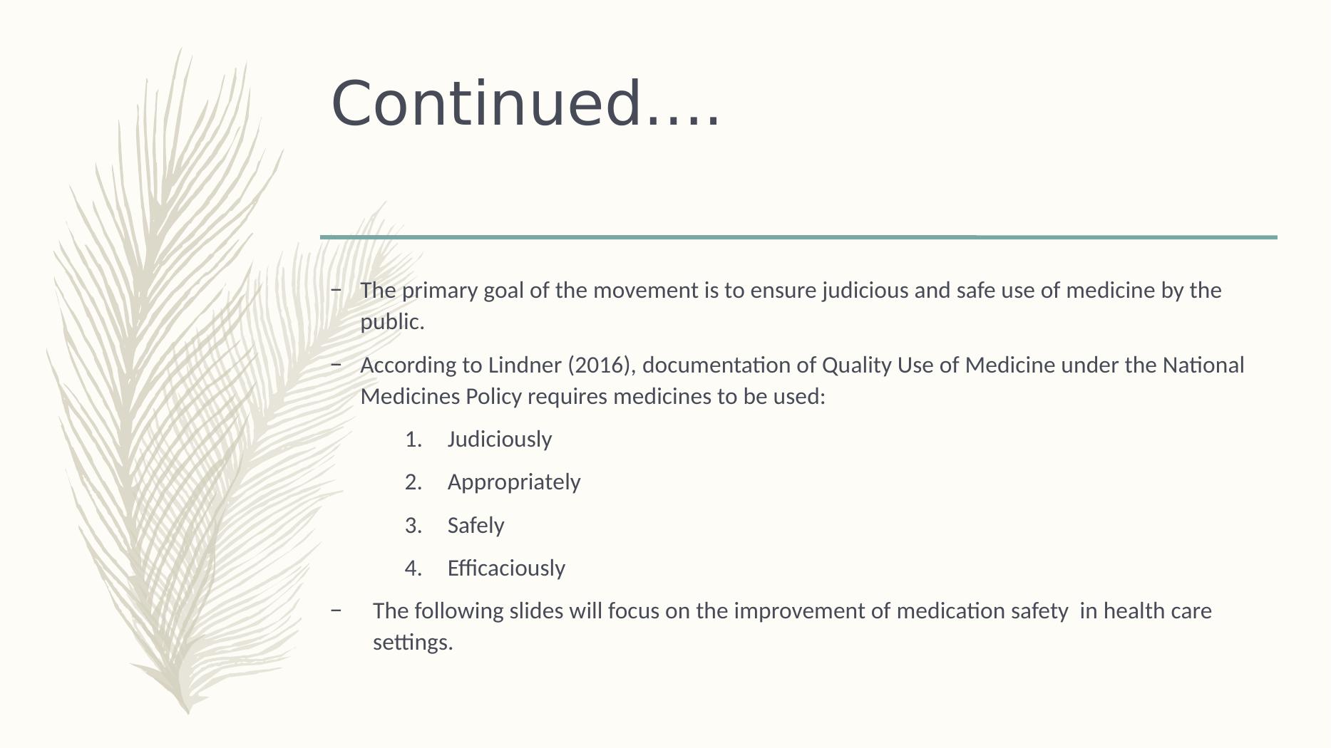 Quality Use of Medicines Policy and Practice