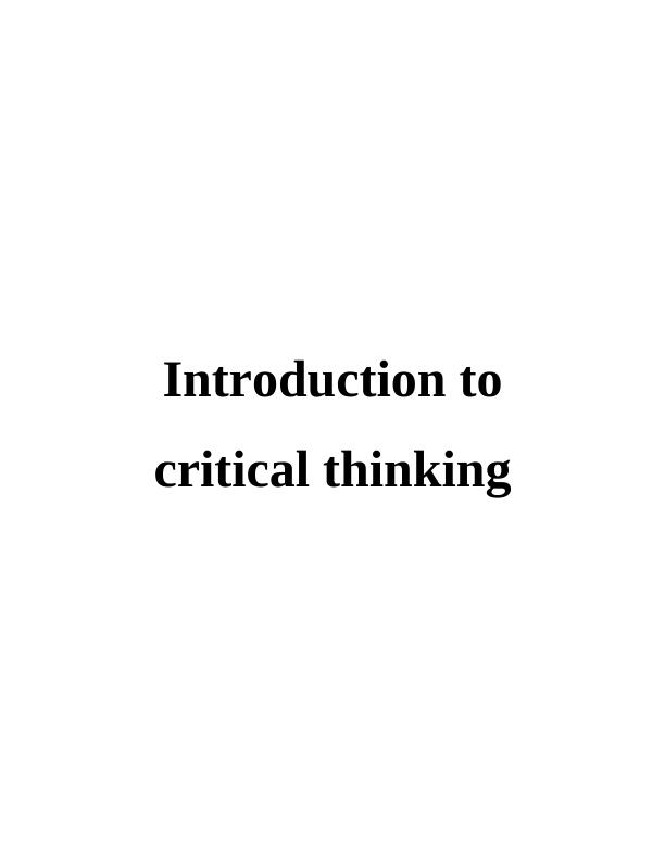 Introduction to Critical Thinking Assignment (Doc)_1