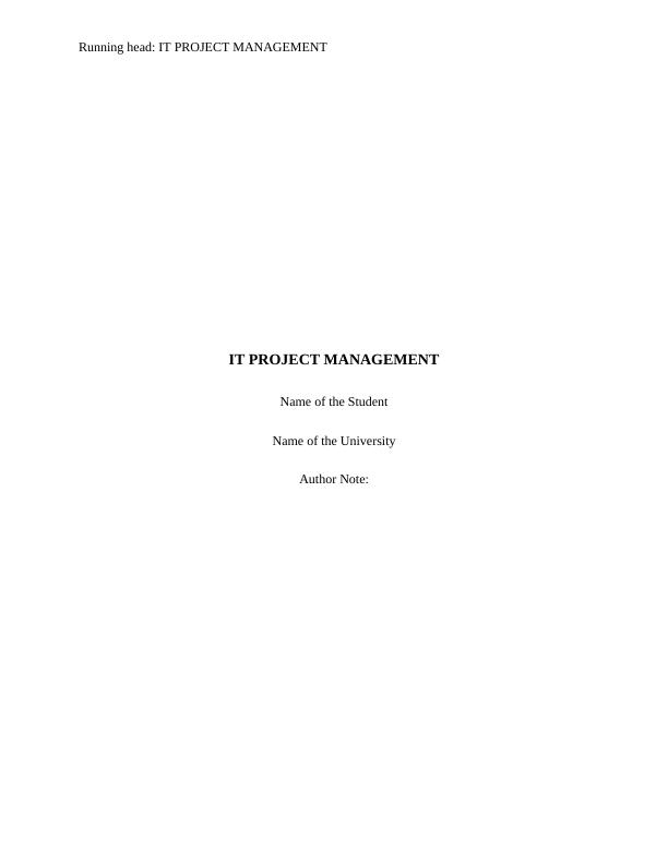 IT Project Management- Report_1